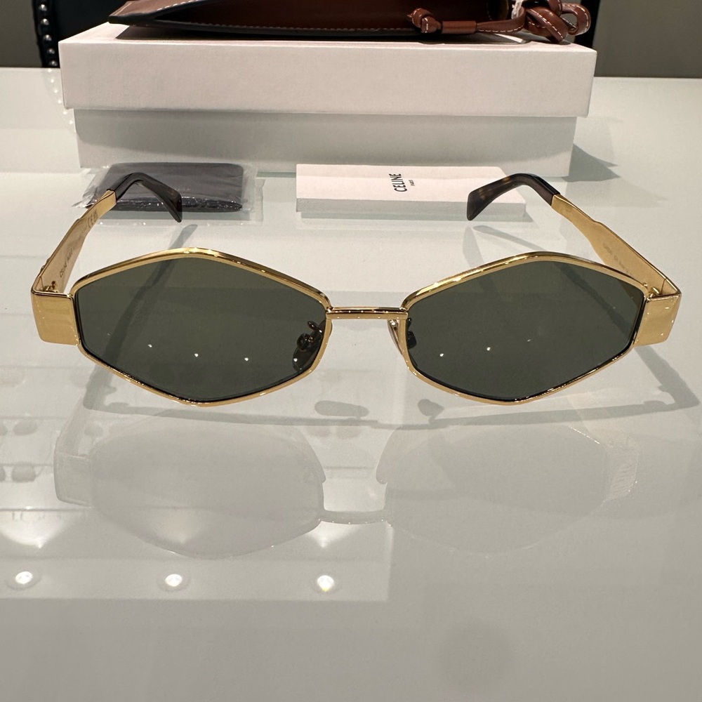 Celine Metal Triomphe Geometric Sunglasses, 54mm, SS24